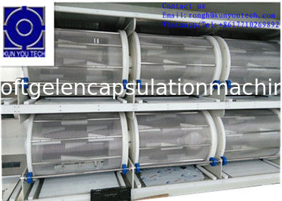 Fluid Bed 2 lapisan softgel Encapsulation Line Tumbler Dryer mesin pengering kapsul