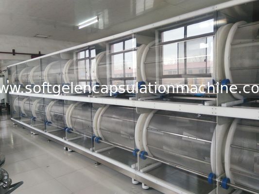 Mesin Pengering Gelatin Lembut Sayuran Pengering Tumbler Enkapsulasi Dengan pendingin convyer