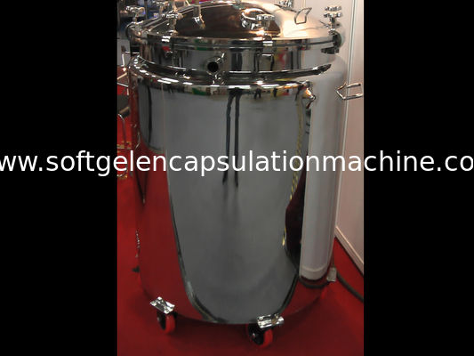 Tangki Pencampur Stainless Steel 4 kw 300L Untuk Cairan Medis Dengan Roda Bergerak